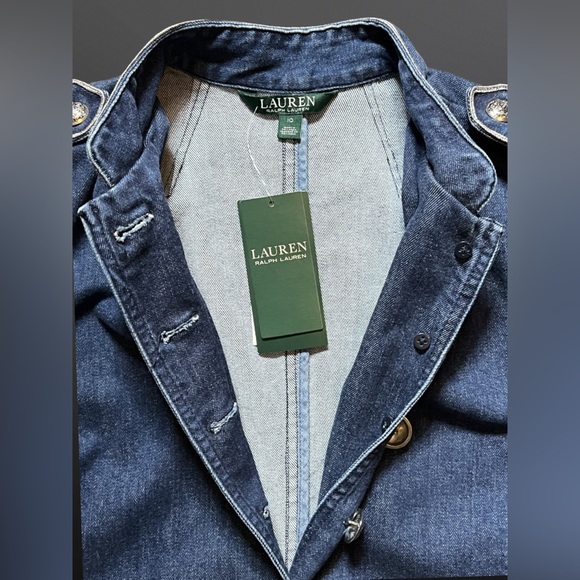 ⚡️LAUREN By RALPH LAUREN⚡️ Bluestar Military Denim Jean Jacket - Picture 10 of 12